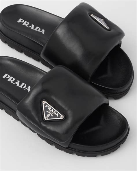 prada slides womens black|prada fluffy slides.